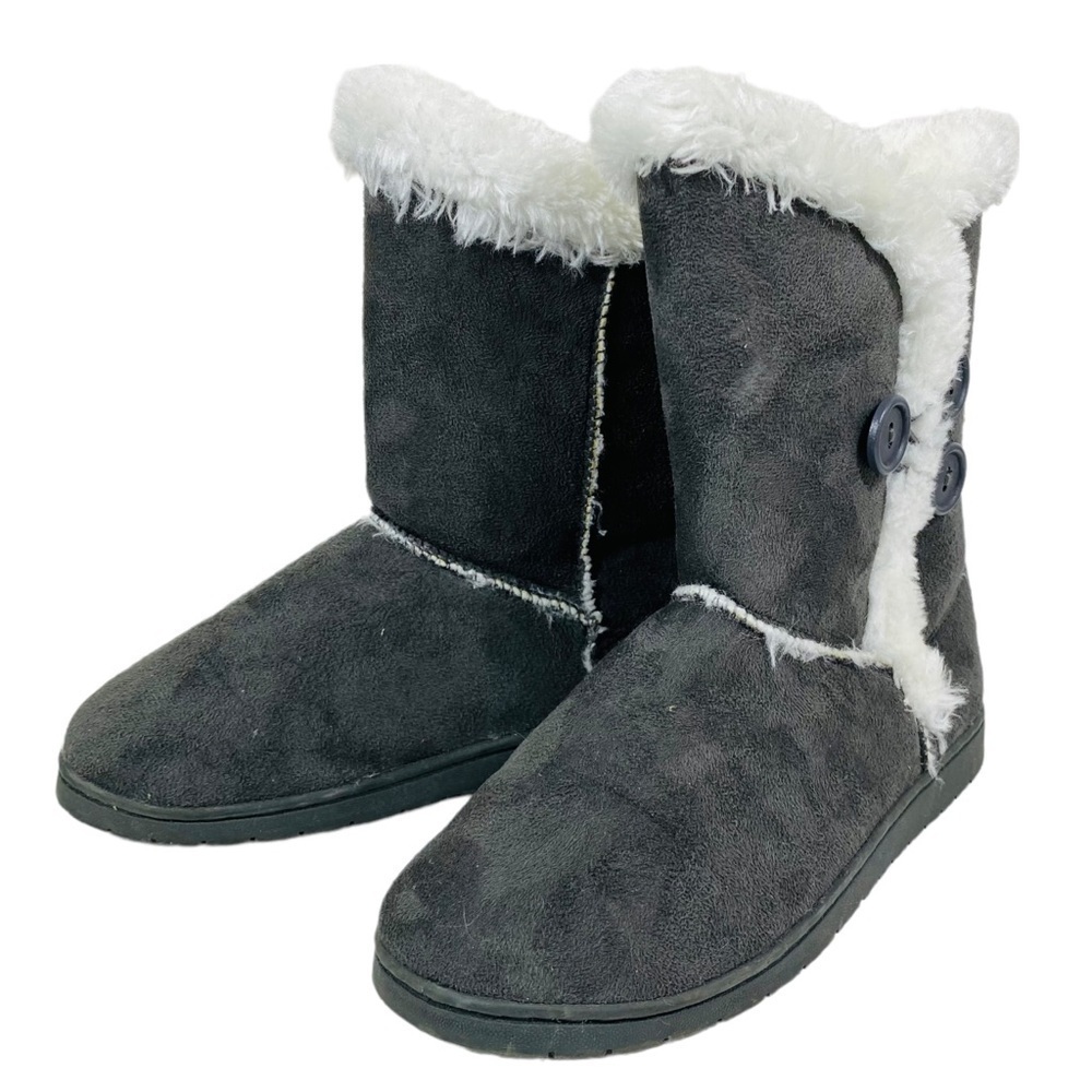 DAWGS Faux Fur Insulated Grey Women's 7 3-Button Pull-On Boot